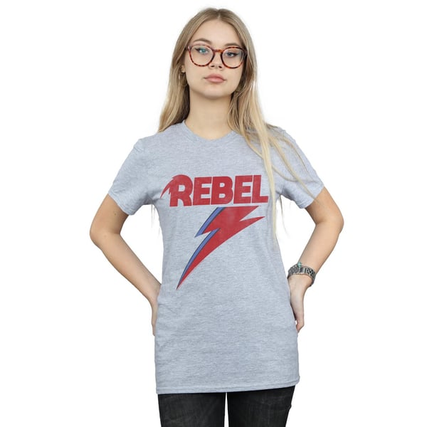 David Bowie Womens/Ladies Distressed Rebel Cotton Boyfriend T-Shirt