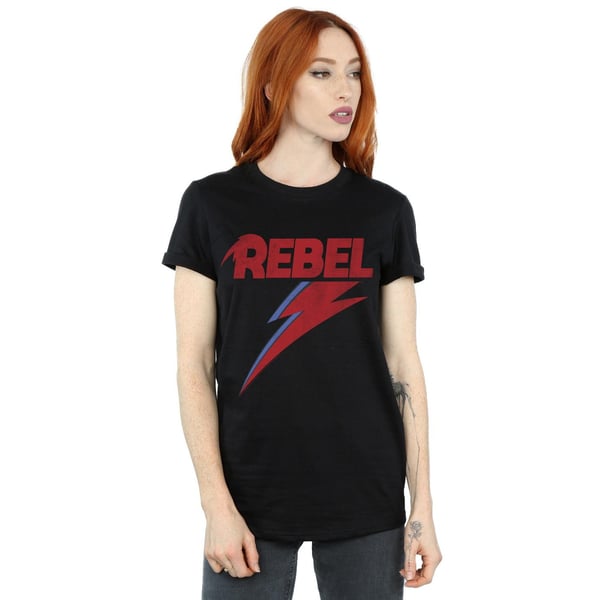 David Bowie Womens/Ladies Distressed Rebel Cotton Boyfriend T-Shirt