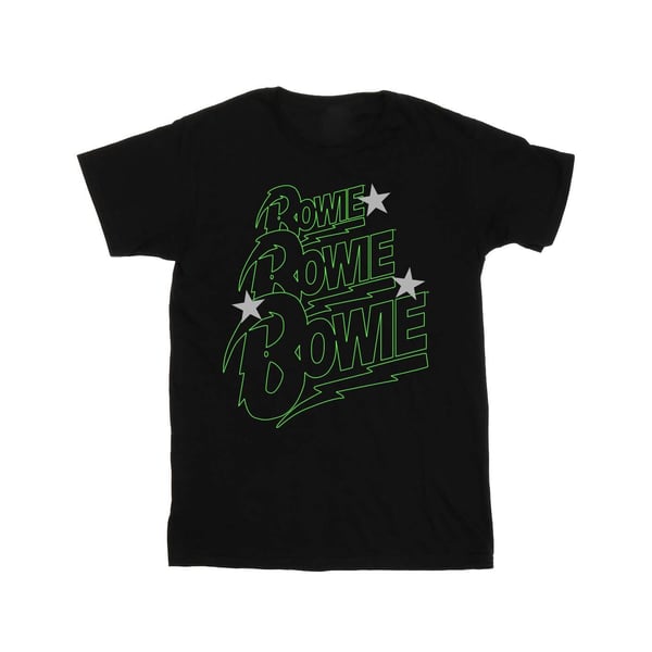 David Bowie Dam/Dam Multiple Neon Logo T-shirt i bomull med boyfriend-passform