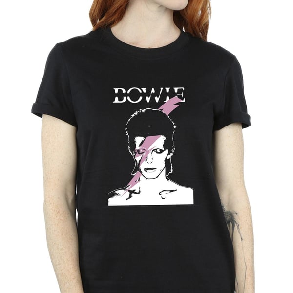 David Bowie Womens/Ladies Pink Flash Cotton Boyfriend T-Shirt