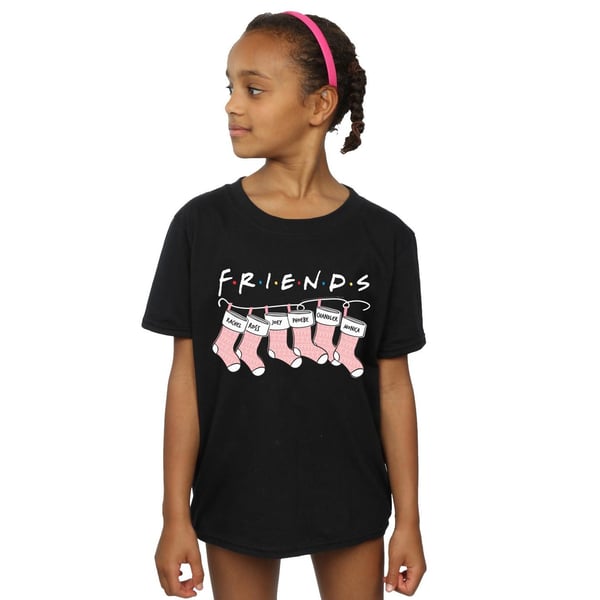 Friends Girls Christmas Stocking Logo Cotton T-Shirt