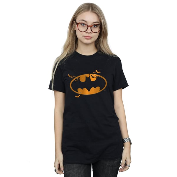 DC Comics Womens/Ladies Batman Halloween Logo Cotton Boyfriend T-Shirt
