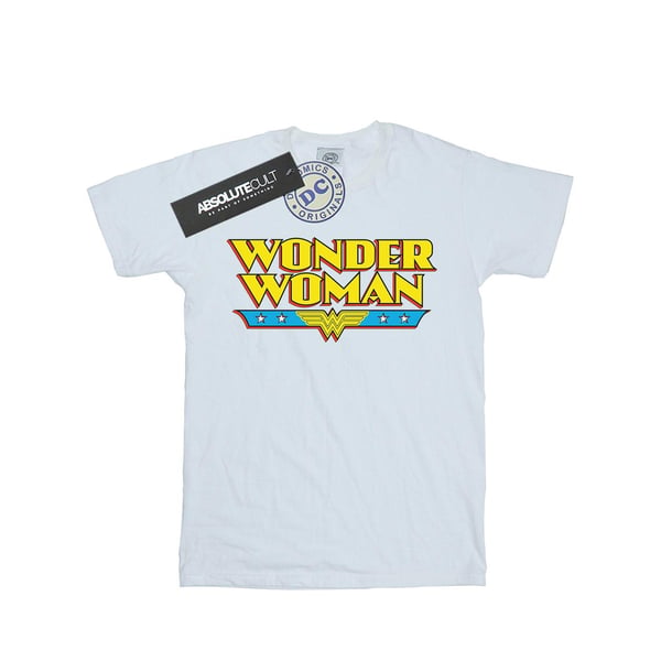 DC Comics Womens/Ladies Wonder Woman Text Logo Cotton Boyfriend T-Shirt
