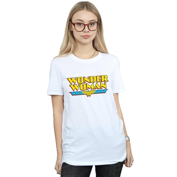 DC Comics Womens/Ladies Wonder Woman Text Logo Cotton Boyfriend T-Shirt