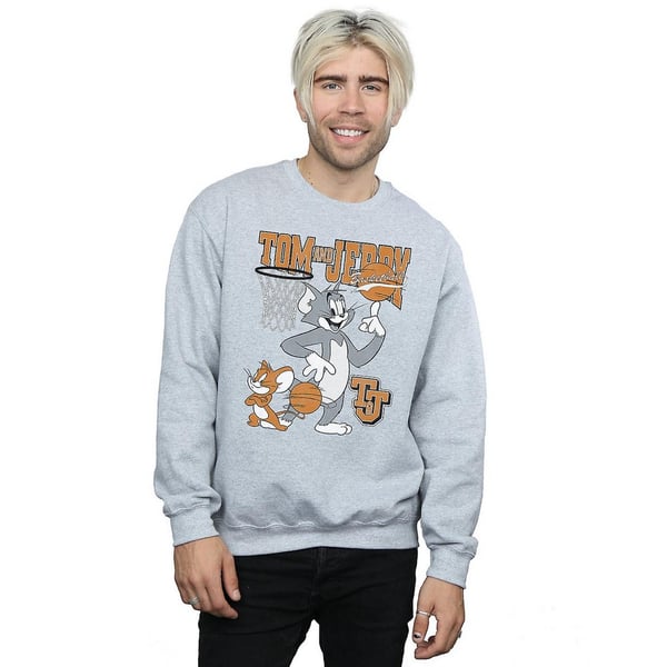 Tom and Jerry Mens Spinning Basketball Sweatshirt
