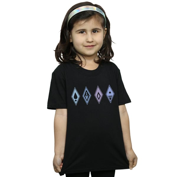 Disney Girls Frozen 2 Elements Symbols Cotton T-Shirt