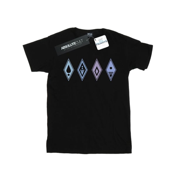 Disney Girls Frozen 2 Elements Symbols Cotton T-Shirt