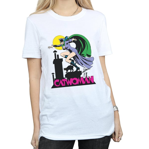 DC Comics Womens/Ladies Catwoman Text Logo Cotton Boyfriend T-Shirt