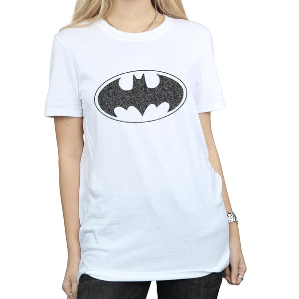 DC Comics Womens/Ladies Batman One Colour Logo Cotton Boyfriend T-Shirt