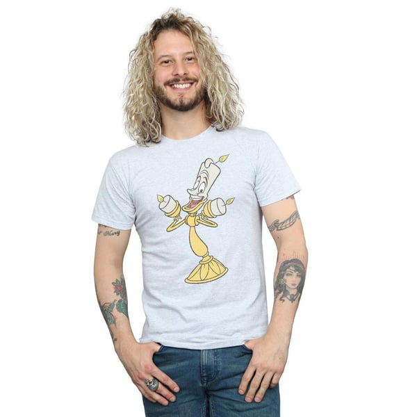 Disney Mens Beauty And The Beast Lumiere Distressed T-Shirt
