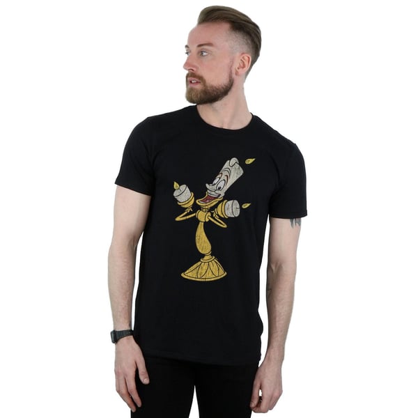 Disney Mens Beauty And The Beast Lumiere Distressed T-Shirt