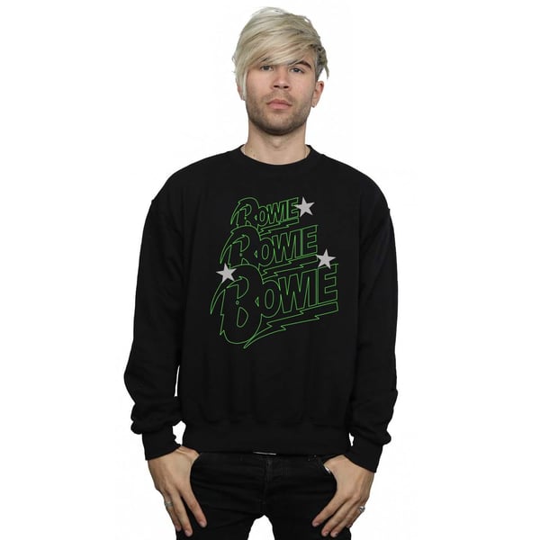 David Bowie Mens Multiple Neon Logo Sweatshirt