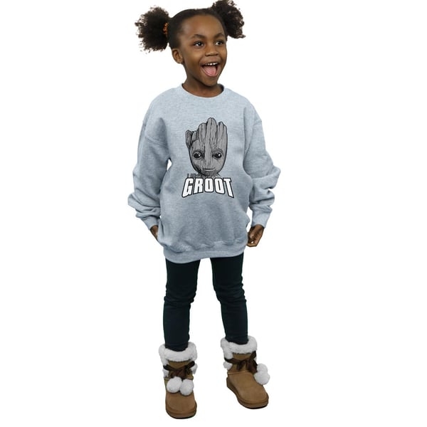 Marvel Girls Guardians Of The Galaxy Groot Face Sweatshirt