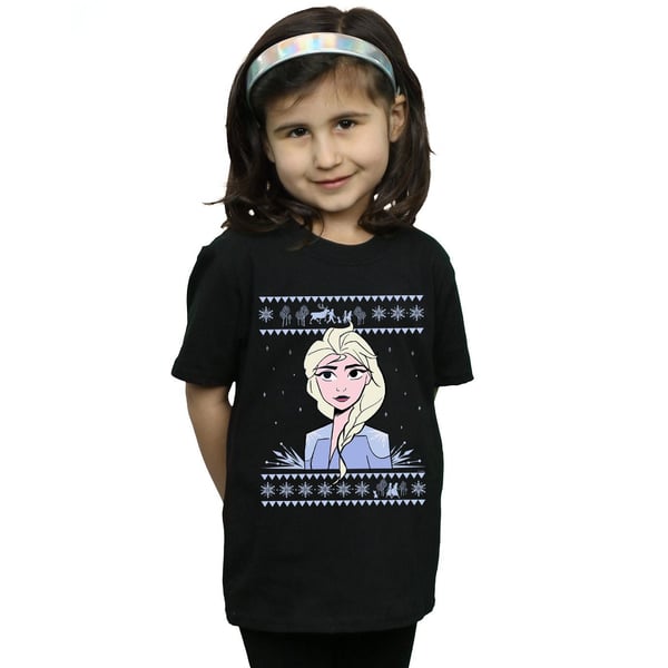 Disney Girls Frozen 2 Elsa Christmas Cotton T-Shirt