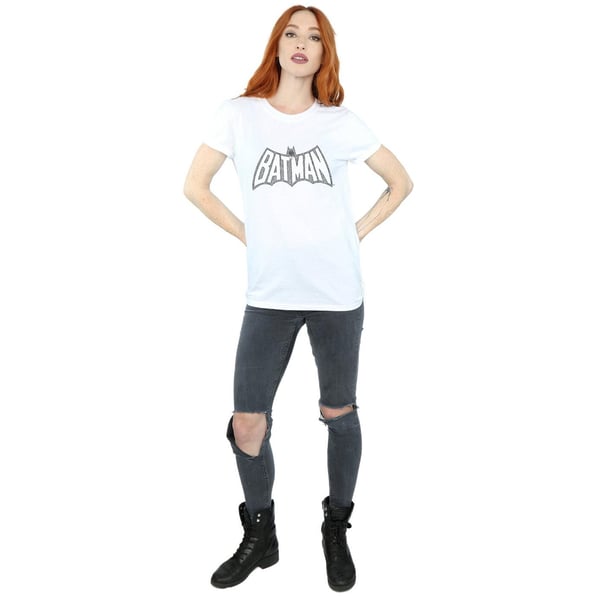 DC Comics Womens/Ladies Batman Retro Crackle Logo Cotton Boyfriend T-Shirt