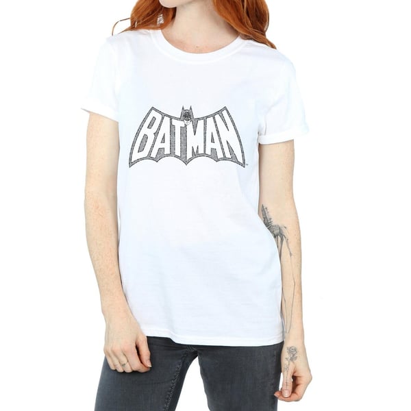 DC Comics Womens/Ladies Batman Retro Crackle Logo Cotton Boyfriend T-Shirt
