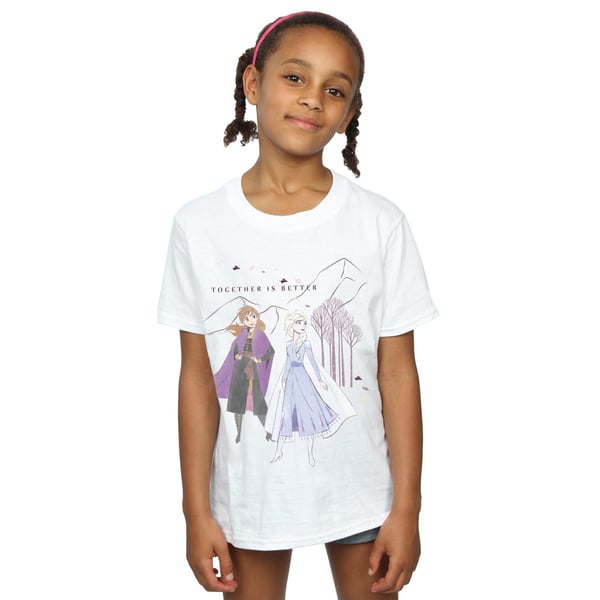 Disney Girls Frozen 2 Elsa Anna Better Together Cotton T-Shirt