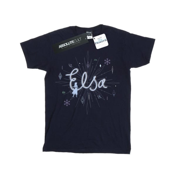 Disney Girls Frozen 2 Elsa Snowflake Cotton T-Shirt