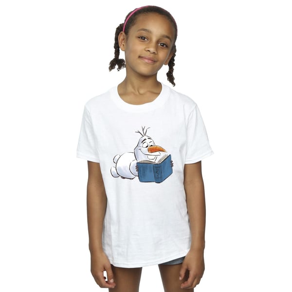Disney Girls Frozen Olaf Reading Cotton T-Shirt