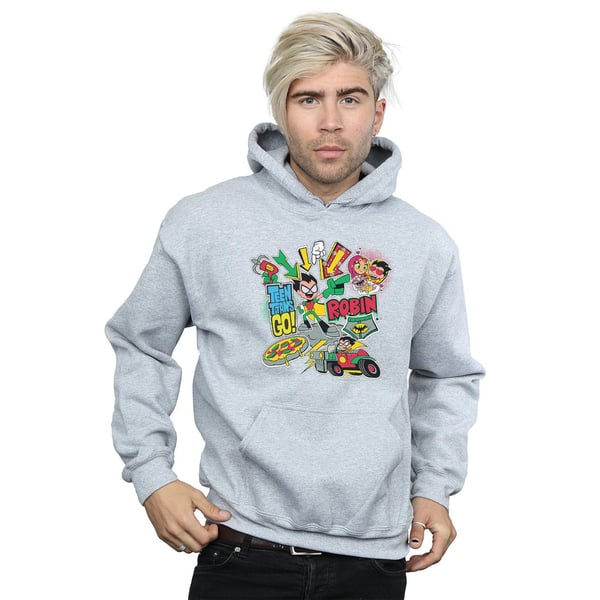 DC Comics Mens Teen Titans Go Robin Montage Hoodie
