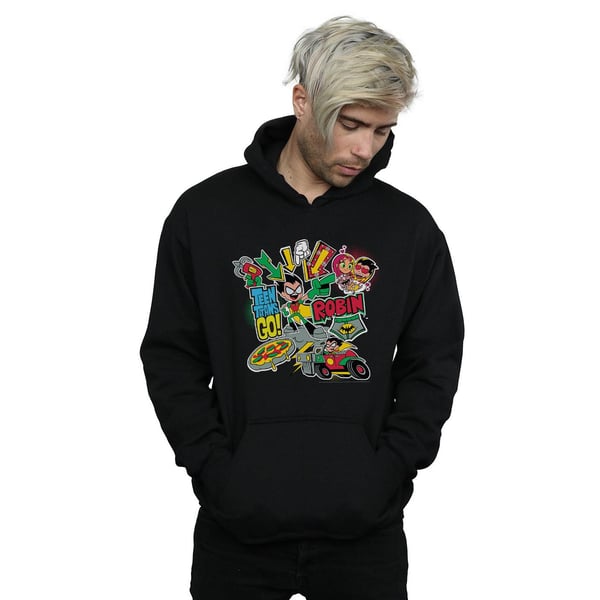 DC Comics Mens Teen Titans Go Robin Montage Hoodie