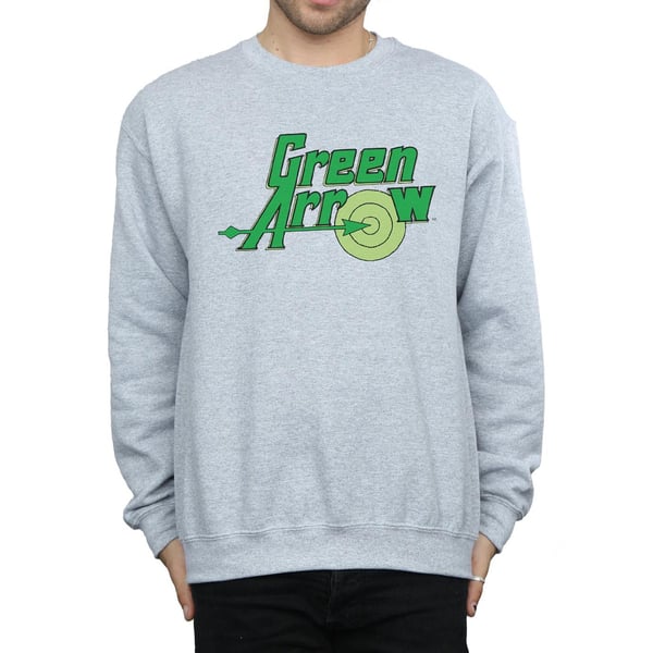 DC Comics Mens Green Arrow Text Logo Sweatshirt