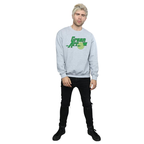 DC Comics Mens Green Arrow Text Logo Sweatshirt