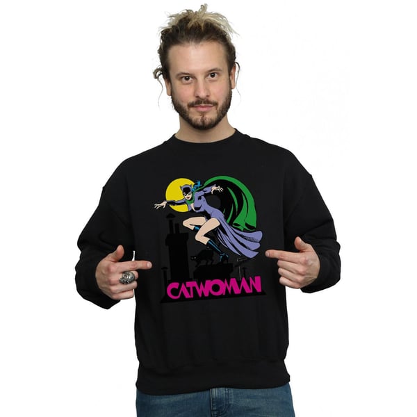 DC Comics Mens Catwoman Text Logo Sweatshirt