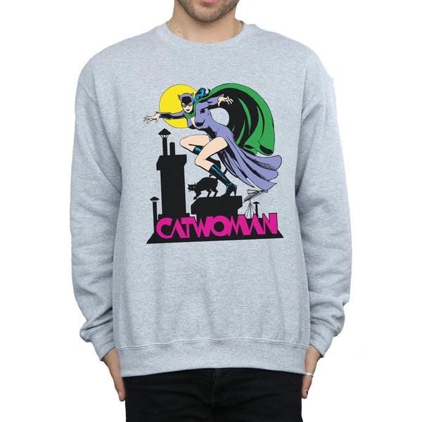 DC Comics Mens Catwoman Text Logo Sweatshirt