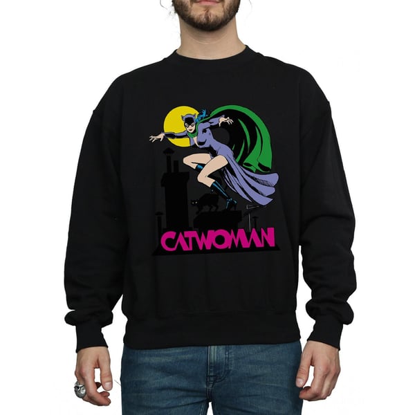 DC Comics Mens Catwoman Text Logo Sweatshirt