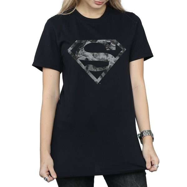 DC Comics Womens/Ladies Superman Marble Logo Cotton Boyfriend T-Shirt