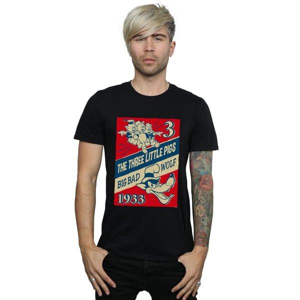 Disney Mens Three Little Pigs And The Big Bad Wolf T-Shirt