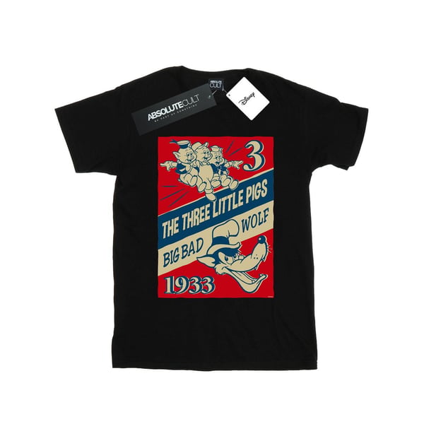 Disney Mens Three Little Pigs And The Big Bad Wolf T-Shirt