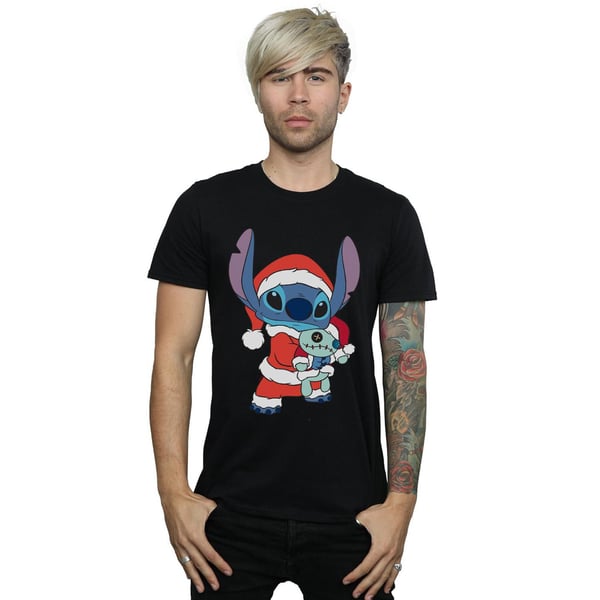 Disney Mens Lilo And Stitch Stitch Christmas T-Shirt
