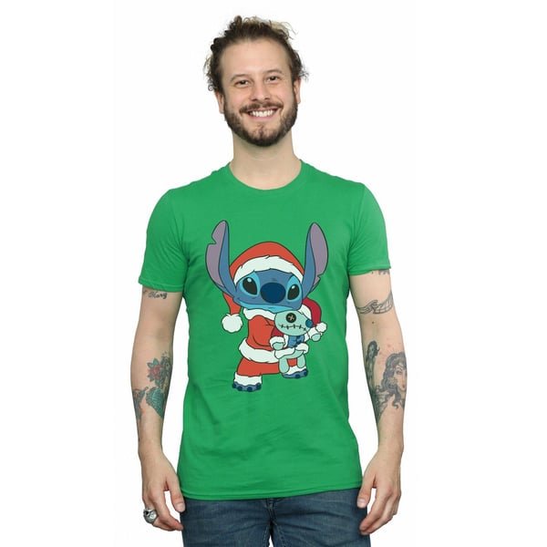 Disney Mens Lilo And Stitch Stitch Christmas T-Shirt