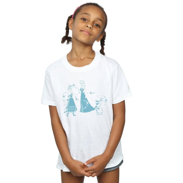 Disney Girls Frozen Magic Snowflakes Cotton T-Shirt