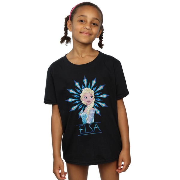 Disney Girls Frozen Elsa Snowflake Cotton T-Shirt