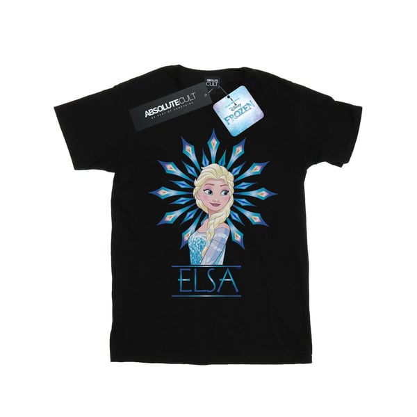 Disney Girls Frozen Elsa Snowflake Cotton T-Shirt