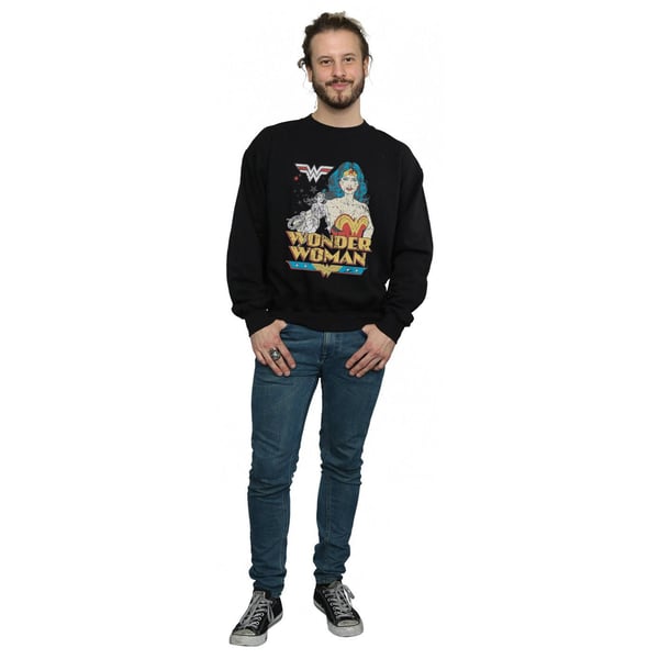 DC Comics Mens Wonder Woman Posing Sweatshirt
