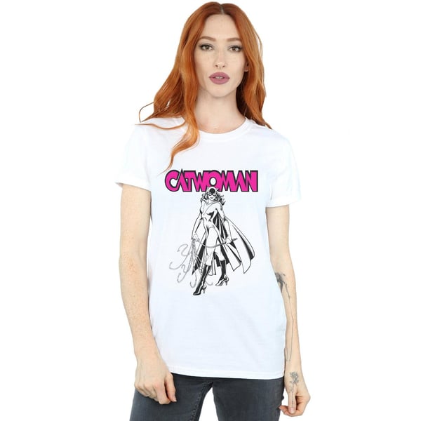 DC Comics Womens/Ladies Catwoman Whip Cotton Boyfriend T-Shirt