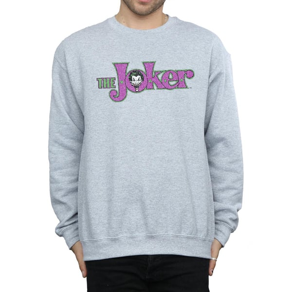 DC Comics Mens The Joker Crackle Logo Sweatshirt