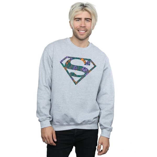 DC Comics Mens Superman Floral Logo 1 Sweatshirt