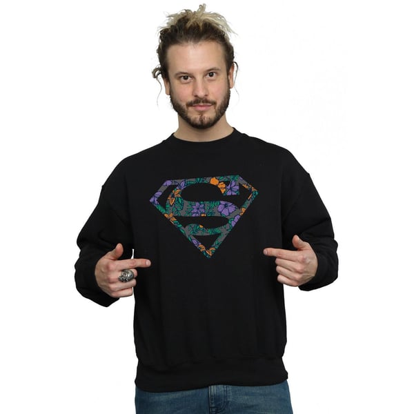 DC Comics Mens Superman Floral Logo 1 Sweatshirt
