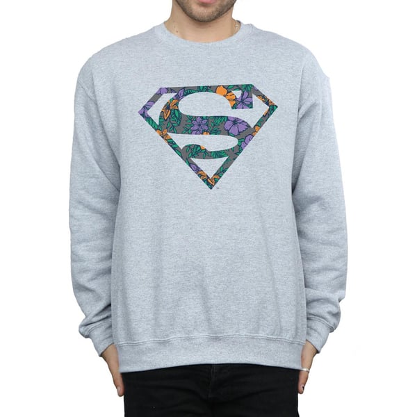 DC Comics Mens Superman Floral Logo 1 Sweatshirt