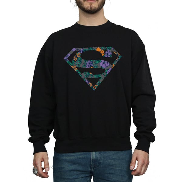 DC Comics Mens Superman Floral Logo 1 Sweatshirt