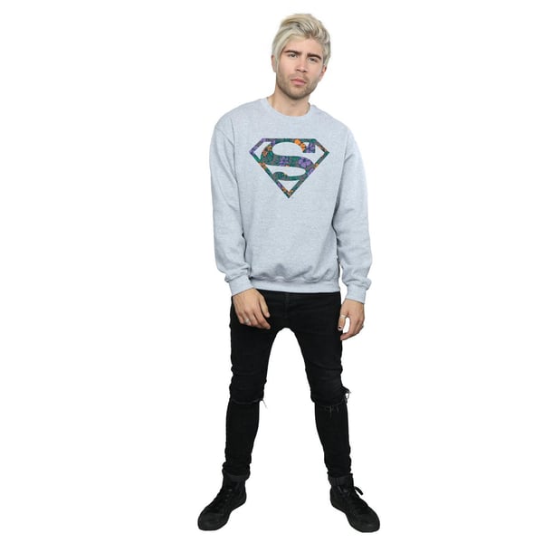 DC Comics Mens Superman Floral Logo 1 Sweatshirt
