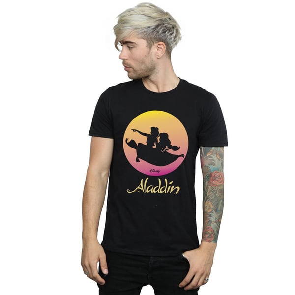 Disney Mens Aladdin Flying Sunset T-Shirt