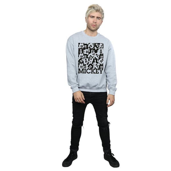 Disney Mens Mickey Mouse Grid Sweatshirt