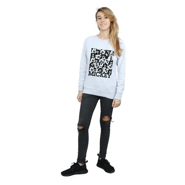 Disney Womens/Ladies Mickey Mouse Grid Sweatshirt
