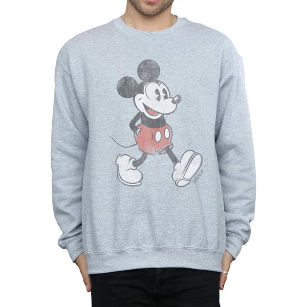 Disney Mens Walking Mickey Mouse Sweatshirt